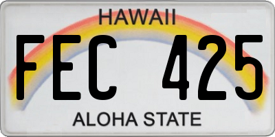 HI license plate FEC425