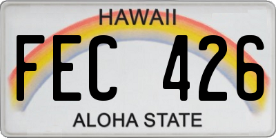 HI license plate FEC426