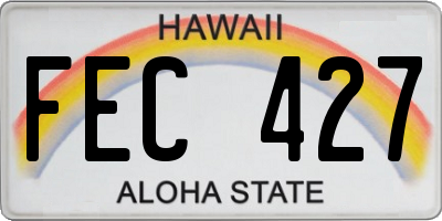 HI license plate FEC427