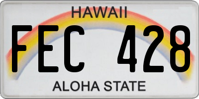 HI license plate FEC428