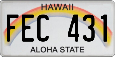 HI license plate FEC431