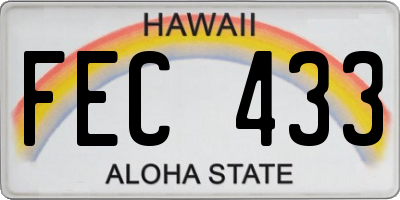 HI license plate FEC433