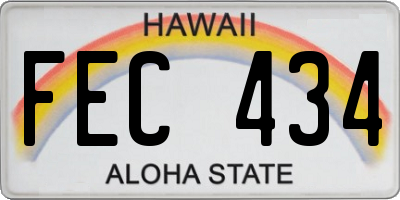 HI license plate FEC434