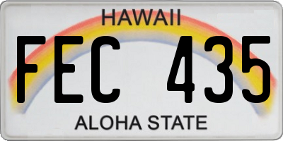 HI license plate FEC435