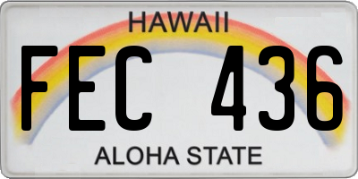 HI license plate FEC436