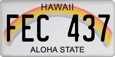 HI license plate FEC437