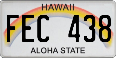 HI license plate FEC438