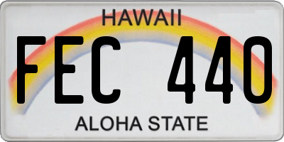 HI license plate FEC440