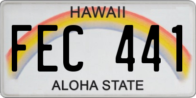 HI license plate FEC441