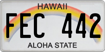 HI license plate FEC442