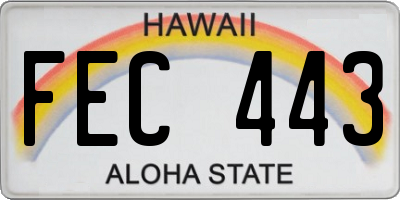 HI license plate FEC443