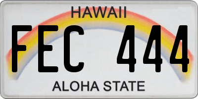 HI license plate FEC444