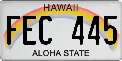 HI license plate FEC445