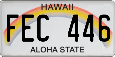 HI license plate FEC446