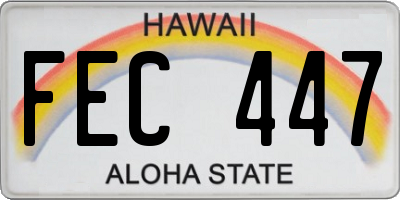 HI license plate FEC447