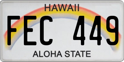 HI license plate FEC449