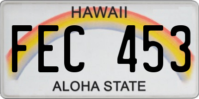HI license plate FEC453