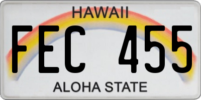 HI license plate FEC455