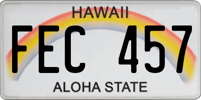 HI license plate FEC457