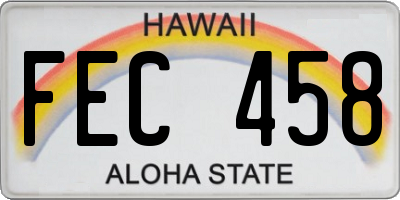 HI license plate FEC458