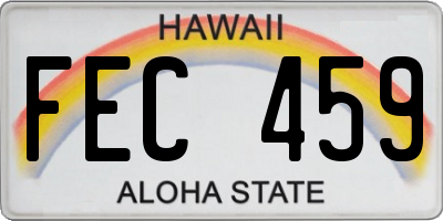 HI license plate FEC459