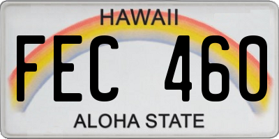 HI license plate FEC460