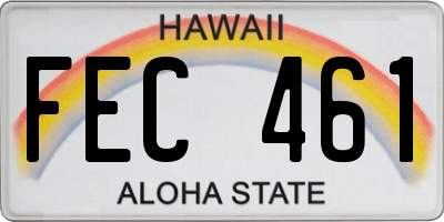 HI license plate FEC461