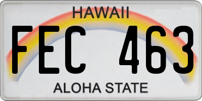 HI license plate FEC463
