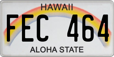 HI license plate FEC464