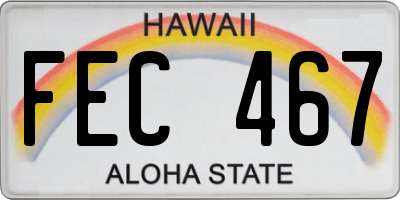 HI license plate FEC467