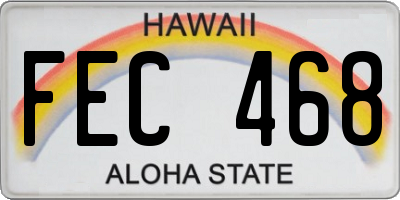 HI license plate FEC468