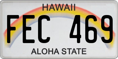 HI license plate FEC469