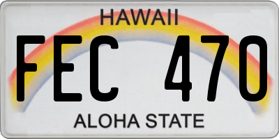 HI license plate FEC470