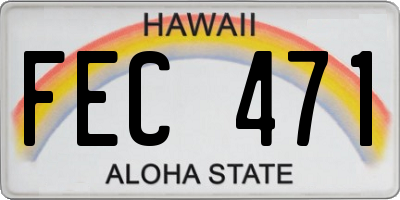 HI license plate FEC471