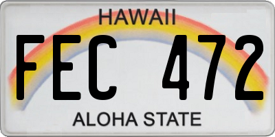 HI license plate FEC472