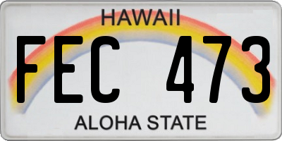 HI license plate FEC473