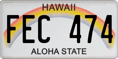 HI license plate FEC474