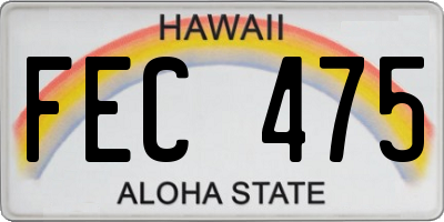 HI license plate FEC475