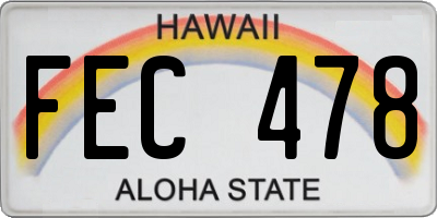 HI license plate FEC478
