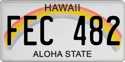 HI license plate FEC482