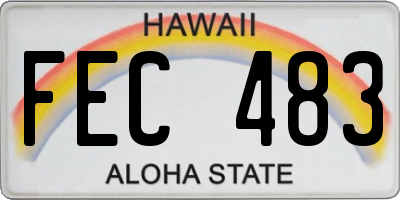 HI license plate FEC483