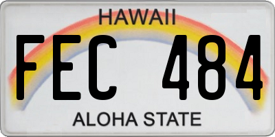 HI license plate FEC484