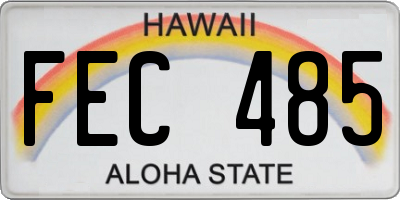 HI license plate FEC485