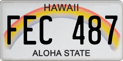 HI license plate FEC487