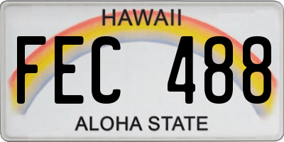 HI license plate FEC488