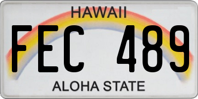 HI license plate FEC489