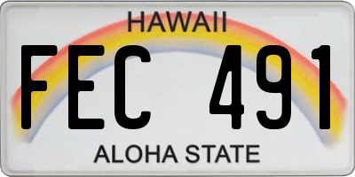 HI license plate FEC491