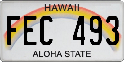 HI license plate FEC493