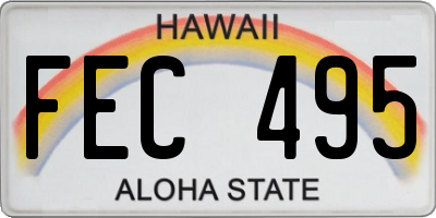 HI license plate FEC495