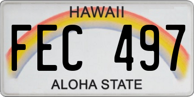 HI license plate FEC497
